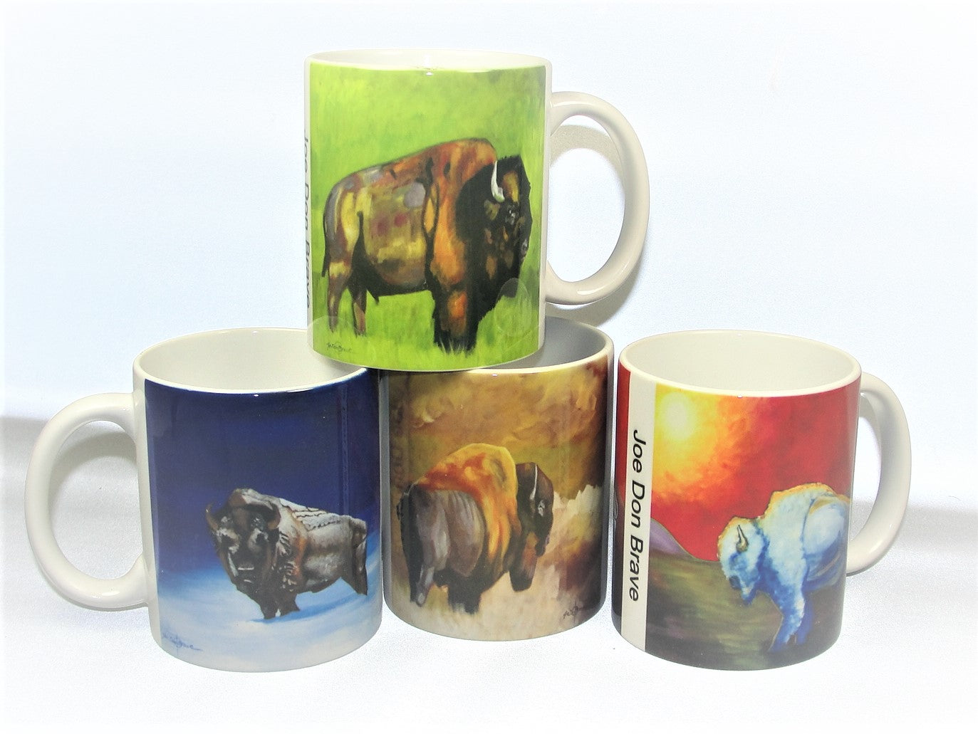 Variety Mug Sets! Selection of 4 Qty in 2 sizes; Bison/Buffalo Mugs; Variety Pack #1