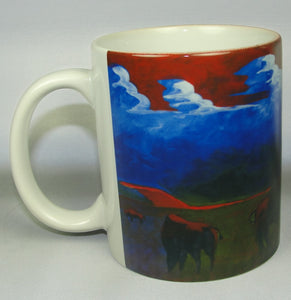 Mug;  Bison in a Storm, on the Prairie