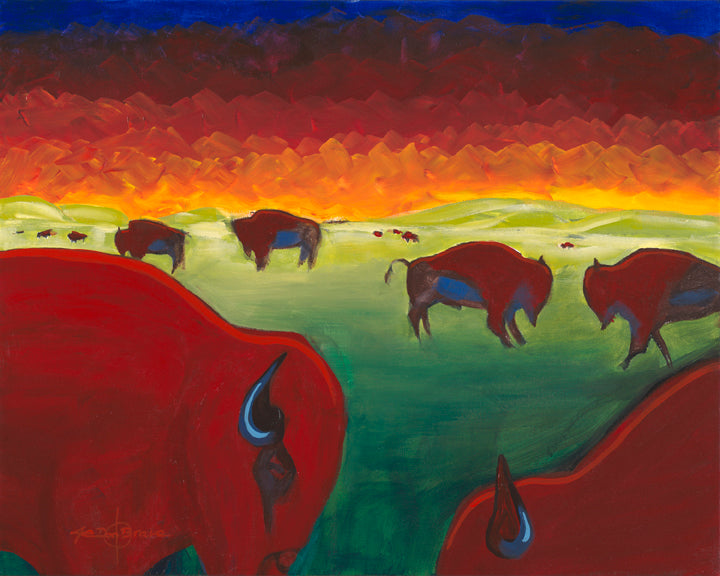 Print, Bison on the Prairie
