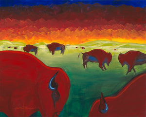 Print, Bison on the Prairie