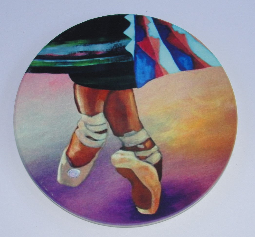 Coaster Gift Set, Ceramic, Native American Lady Dancers