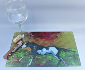 Cutting Board, Glass, Pony on the Prairie