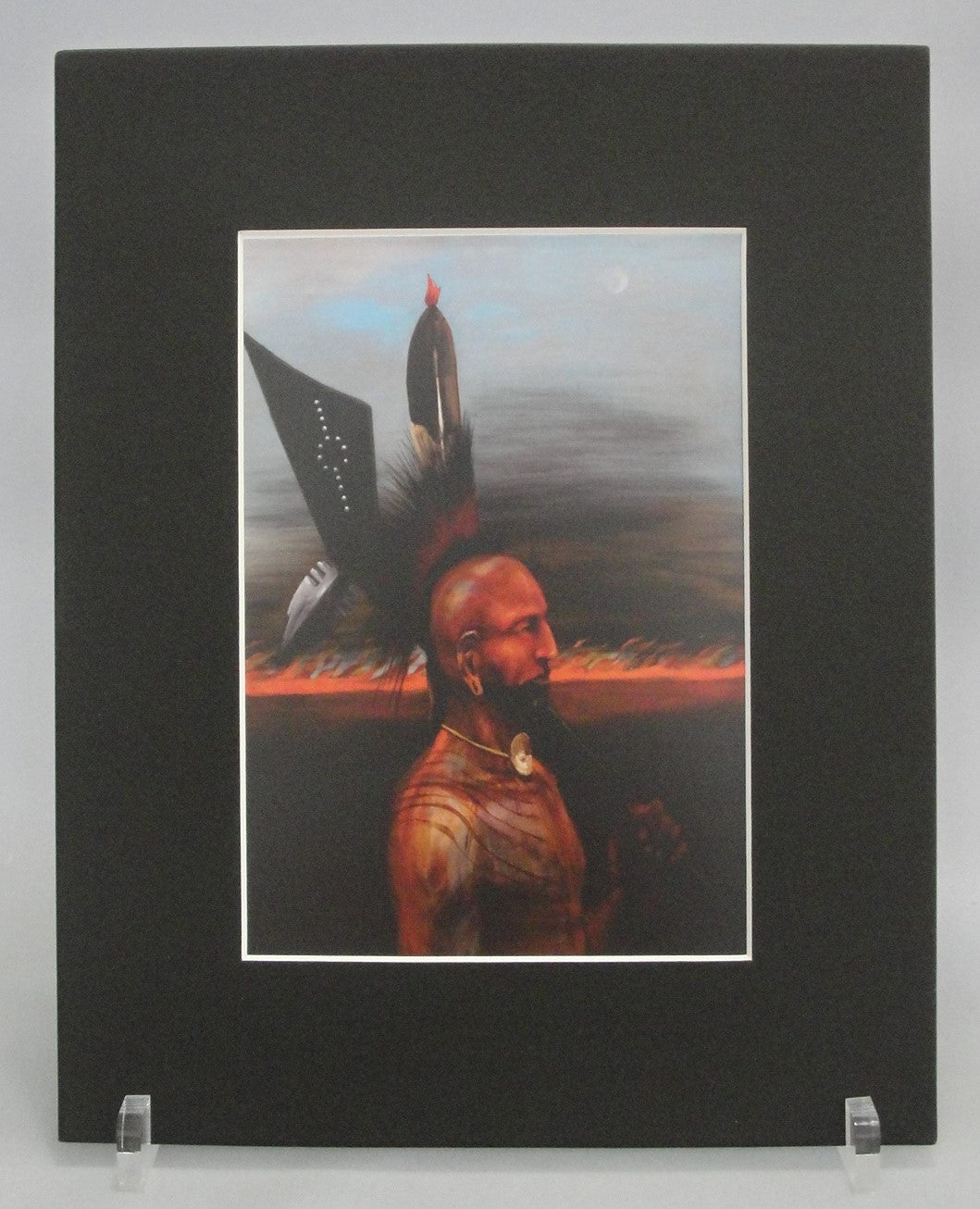 Print, Prairie Fire, Osage Warrior