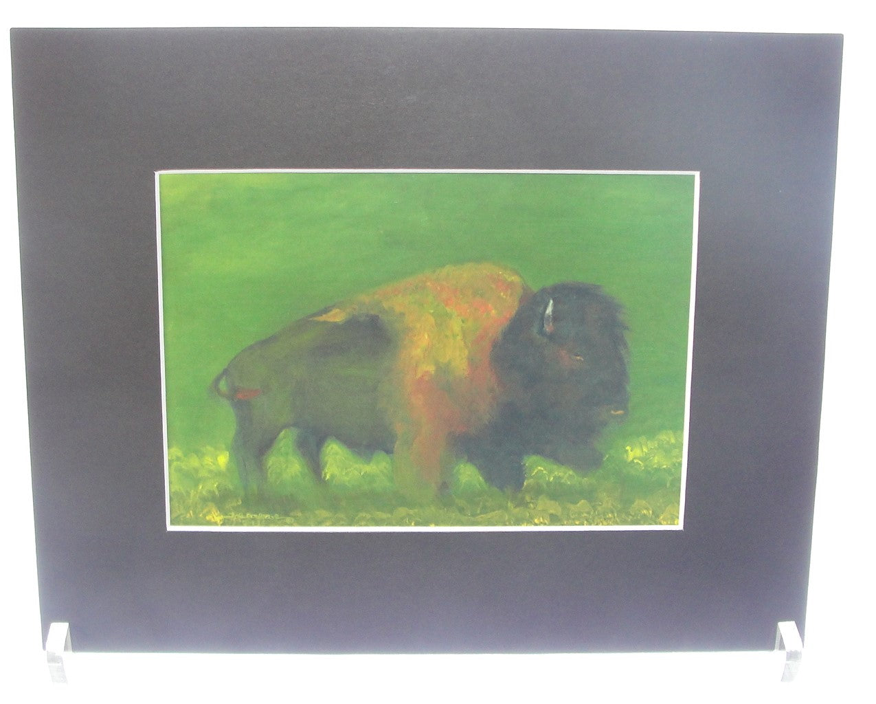 Print, Single Bison in Osage County