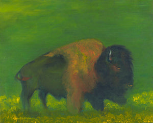 Print, Single Bison in Osage County