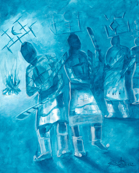 Original Painting; Monochromatic Apache Crown Dancers