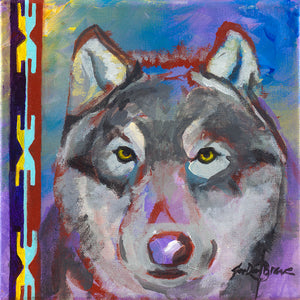 Print, Wolf with Ribbonwork