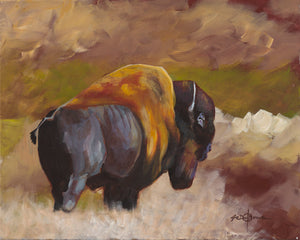 Note card, Bison Bull