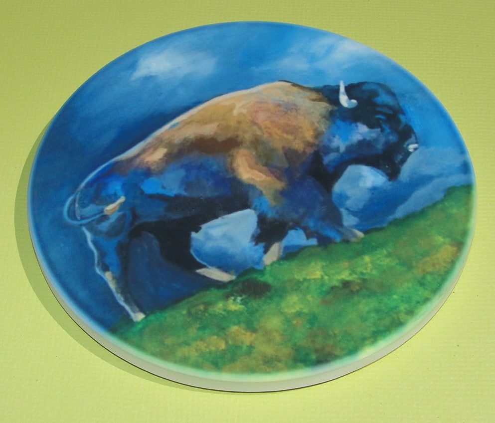 Coasters, Set of 4, Spring Bison