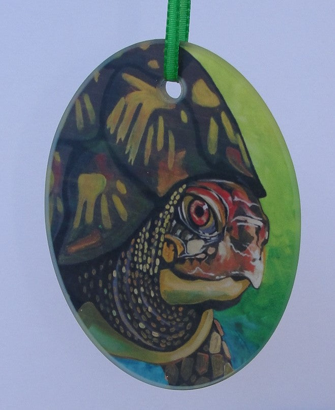 Ornament, Glass, Red Eared Turtle
