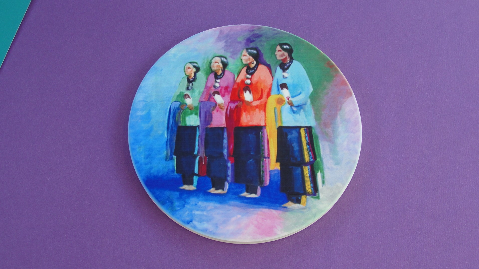Coasters, Set of 4, Osage Lady Dancers 2