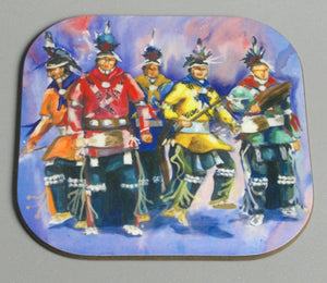Coaster, 5 Osage Straight Dancers, Native Art