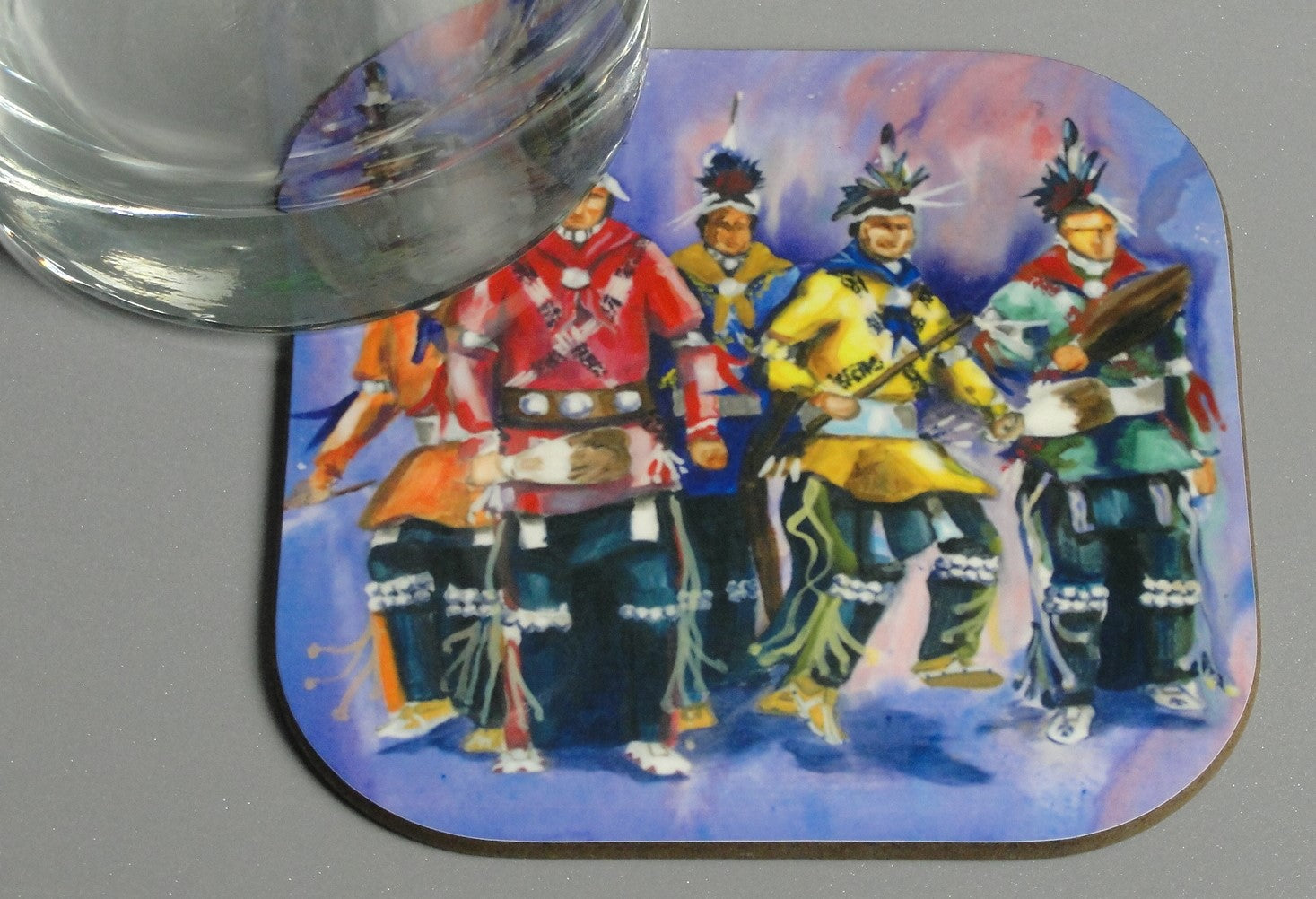 Coaster, 5 Osage Straight Dancers, Native Art