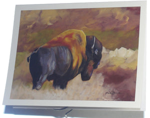 Note card, Bison Bull