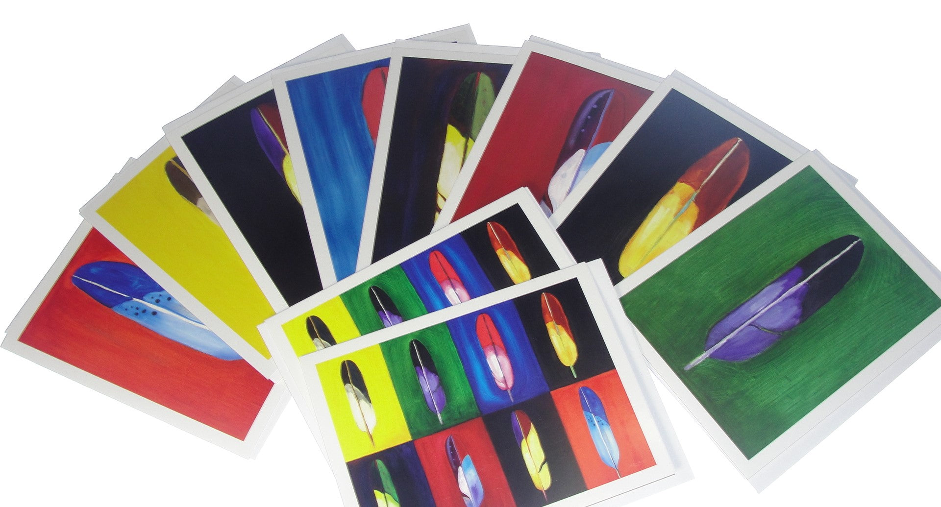 Note cards, Box of 10 note card of the painting; 8 Feathers