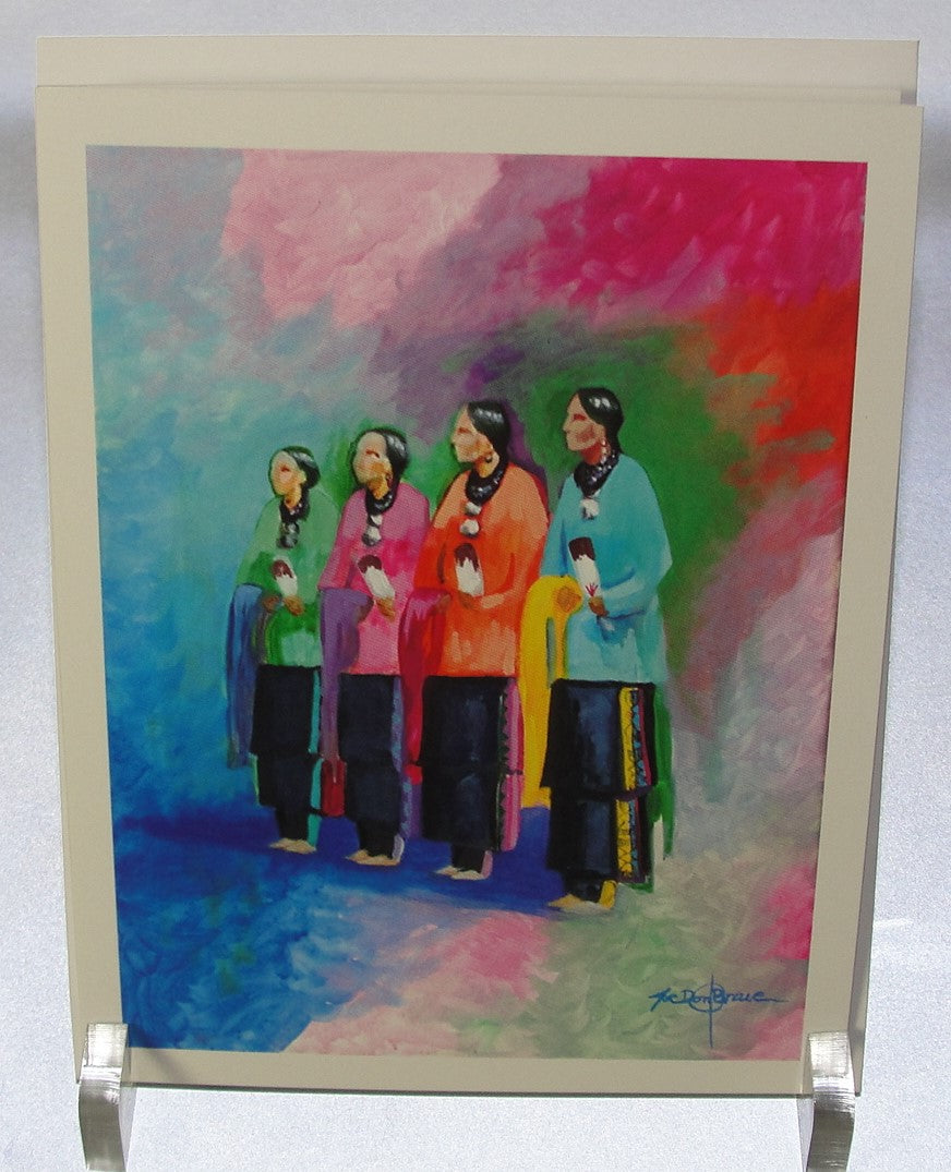 Note cards, Box of 10 note card of the painting; Osage People in Groups