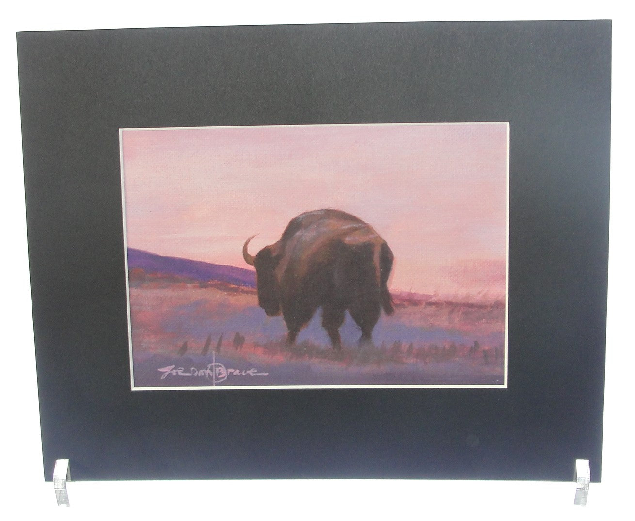 Print, Bull Bison at Sunset
