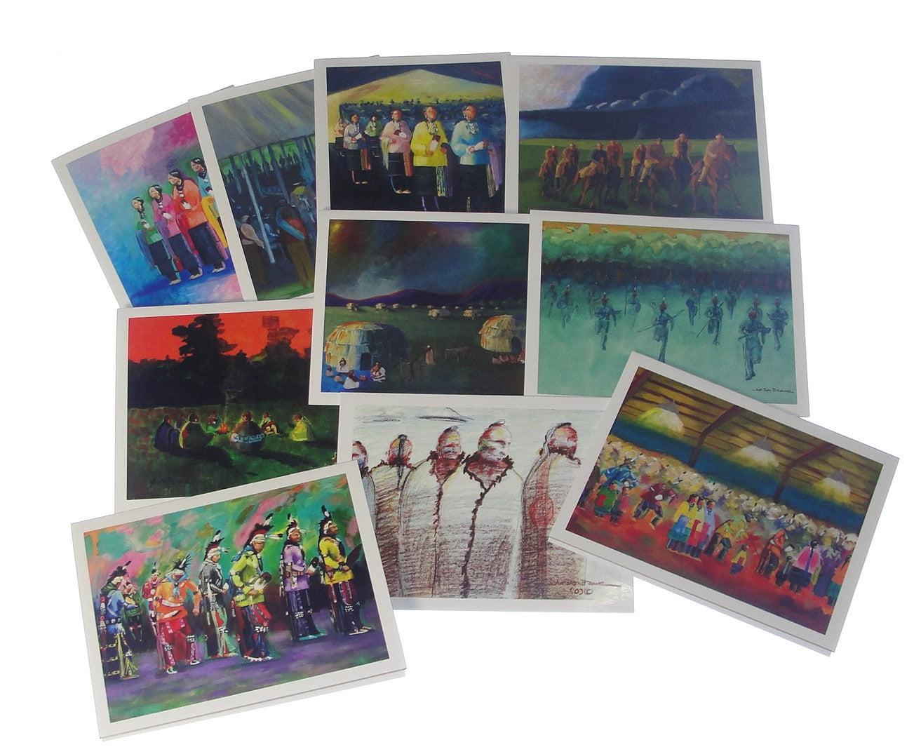 Note cards, Box of 10 note card of the painting; Osage People in Groups