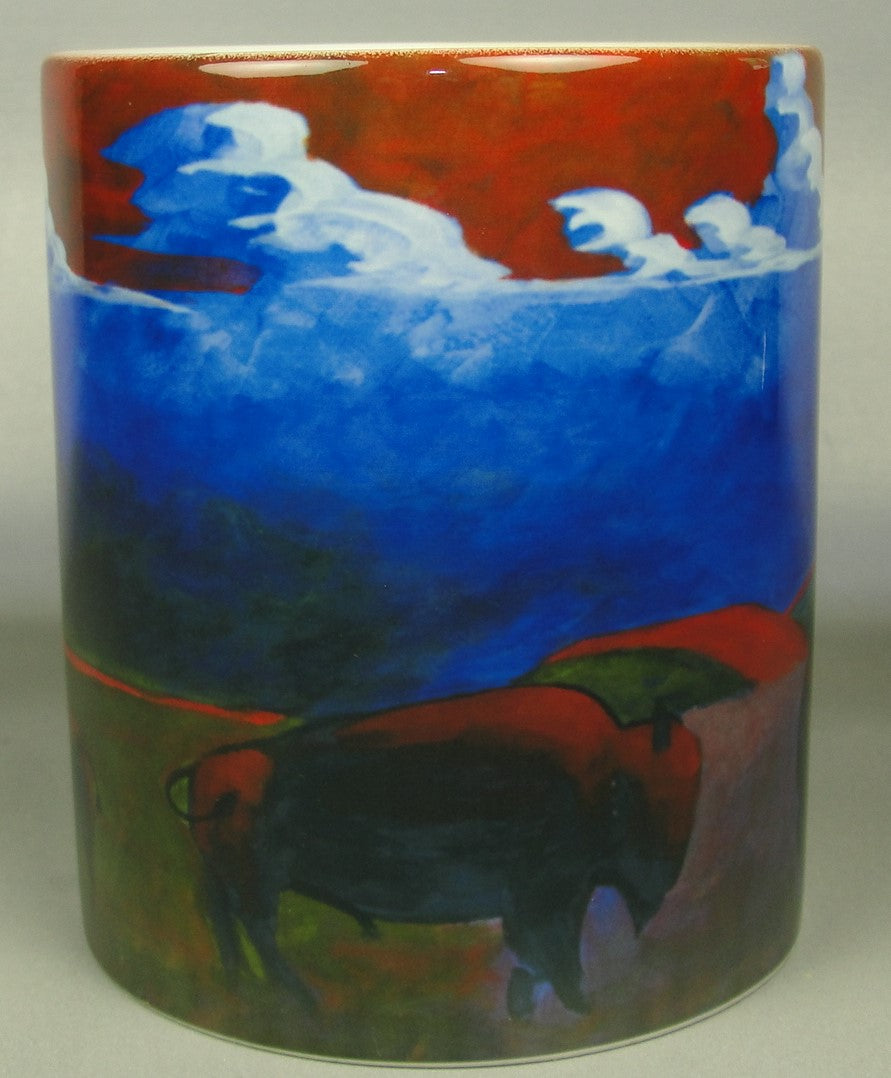 Mug;  Bison in a Storm, on the Prairie