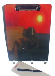Clipboard, Bison Red Sky at Night