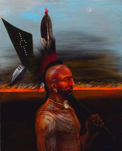 Print, Prairie Fire, Osage Warrior