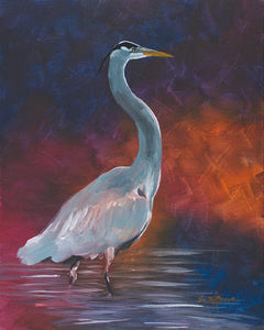Original Painting; Great Blue Heron