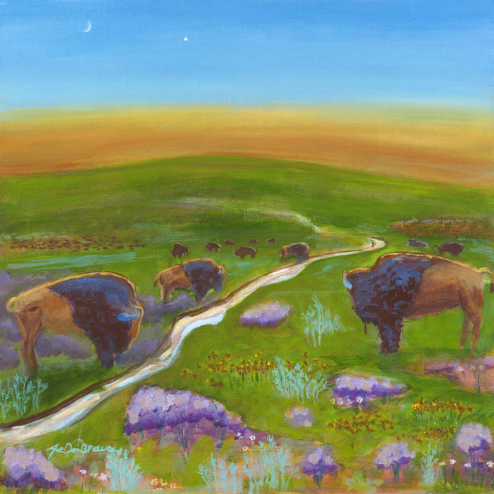 Original Painting, Dusk on The Prairie