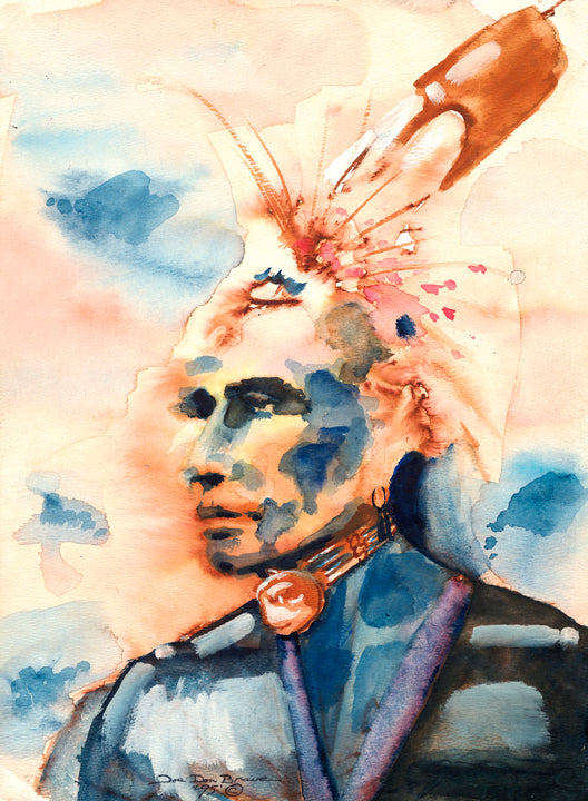 Print, Osage Warrior – Joe Don Brave Art