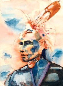 Print, Osage Warrior