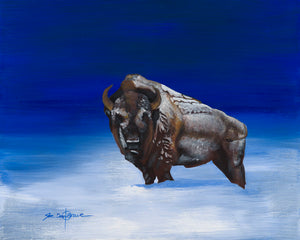 Note card, Bison in Snow